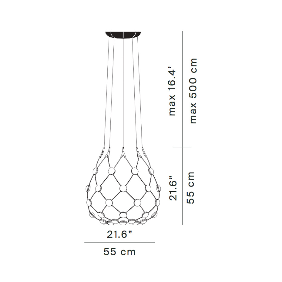 Mesh D86C555 Pendel Ø55cm Black 5m
