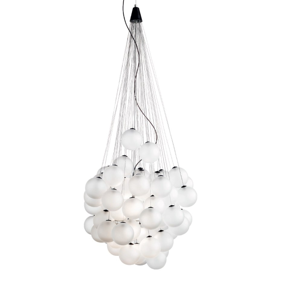 Luceplan Stochastic D87CW1 Pendel 48 Spheres Opal White
