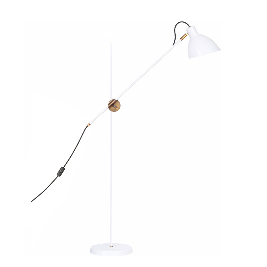 KH#1 Golvlampa Mattvit/Rå Mässing