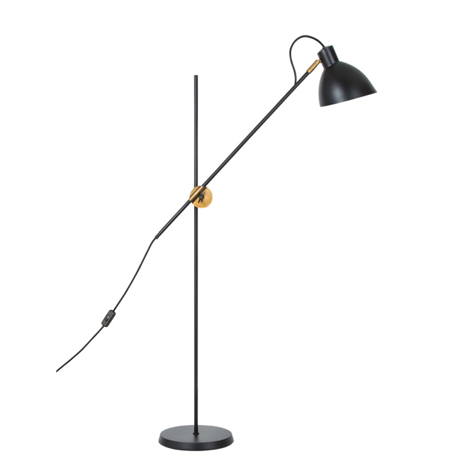 KH#1 Golvlampa Mattsvart/Rå Mässing