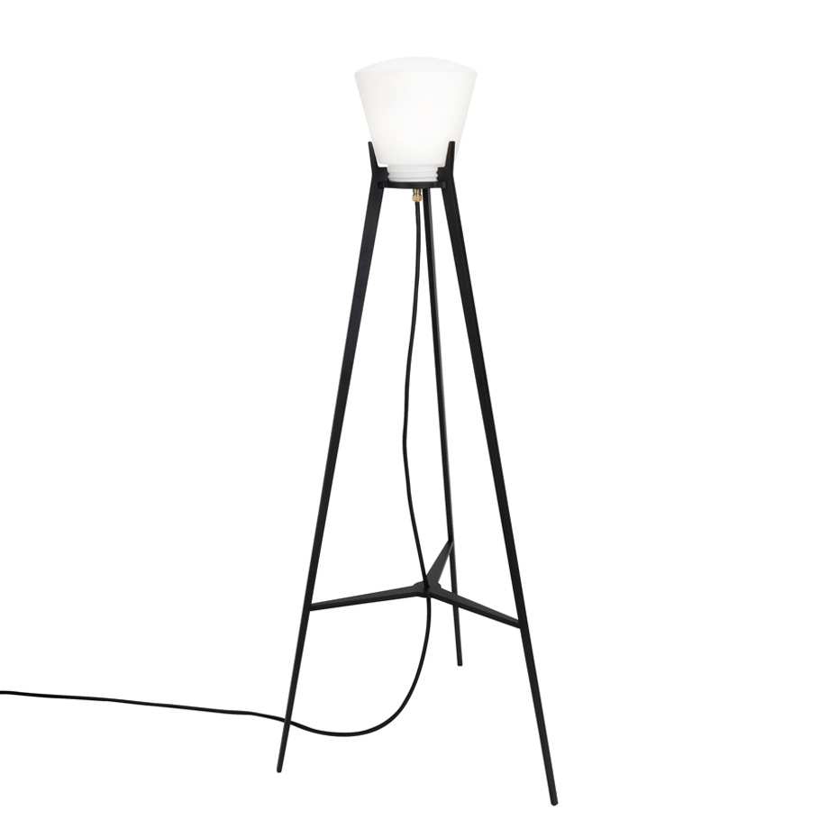 KH#100 Golvlampa Svart/Opalglas