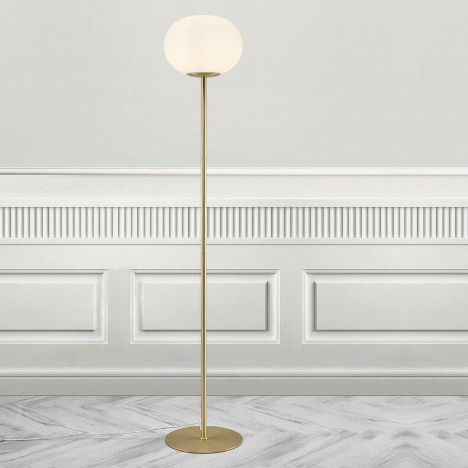 Alton Golvlampa Mässing/Opalglas