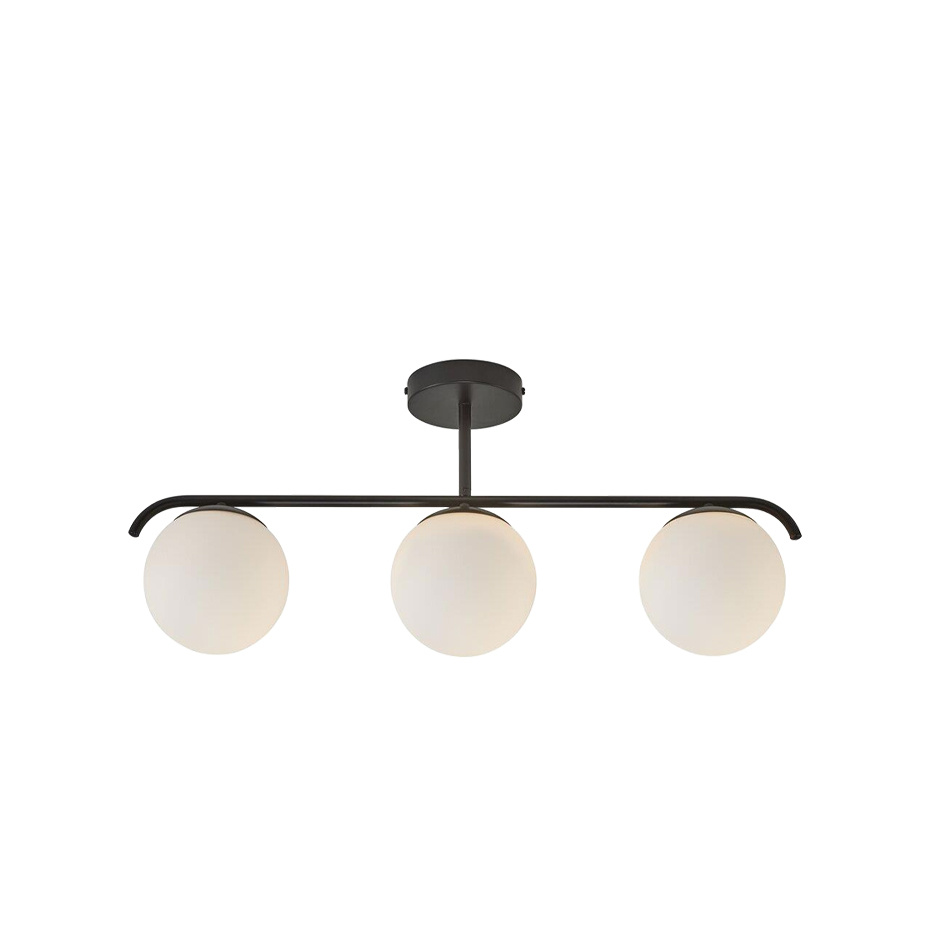 Grant 3 Taklampa Svart/Opalglas