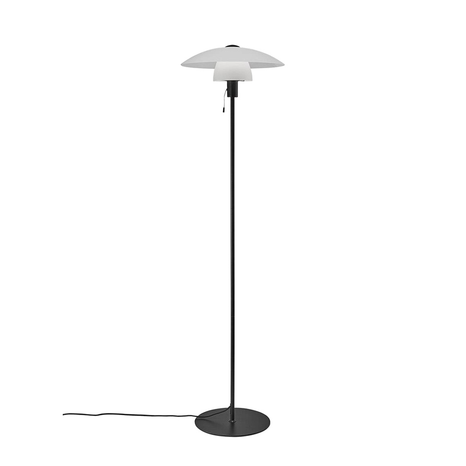 Verona Golvlampa Svart/Opalglas
