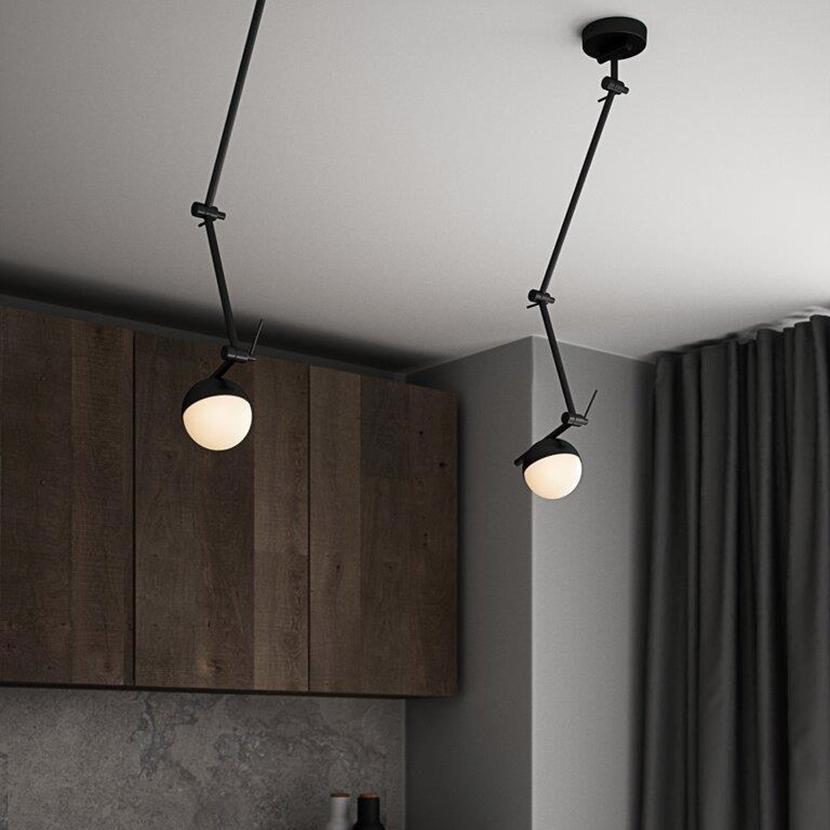 Contina Vägglampa Svart/Opalglas