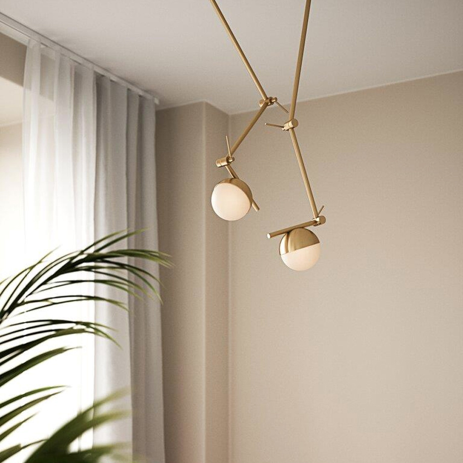 Contina Vägglampa Mässing/Opalglas