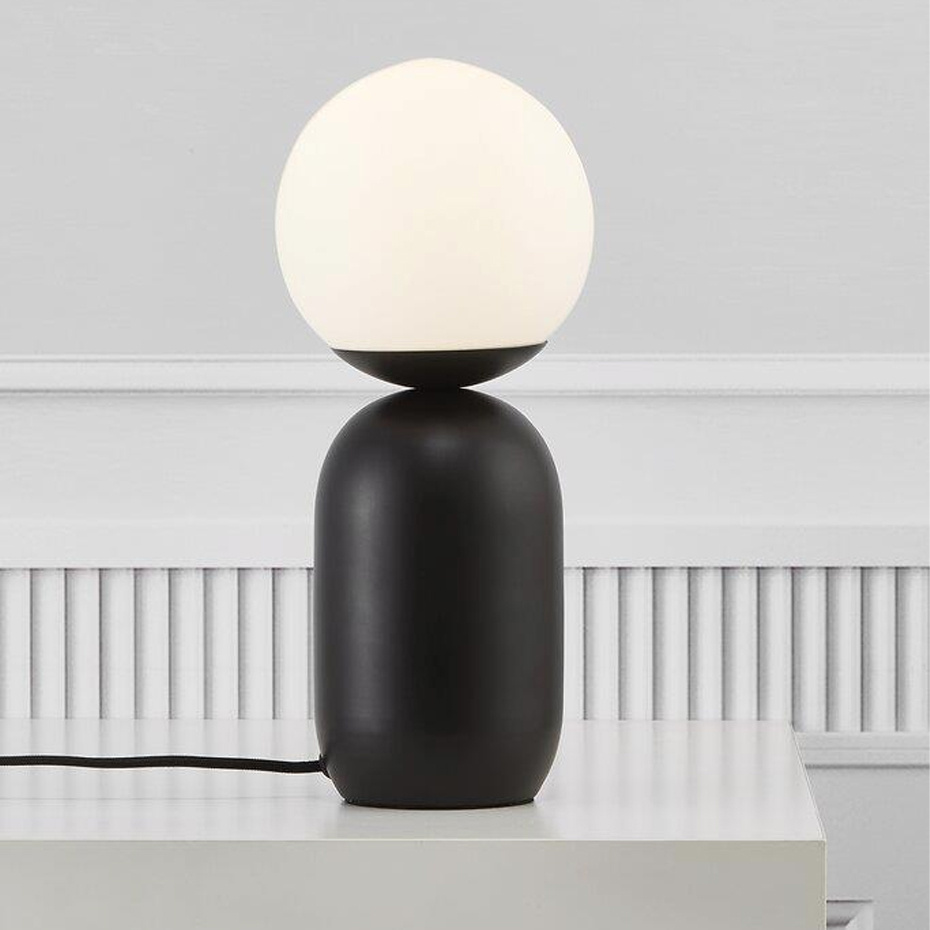 Notti Bordslampa Svart/Opalglas