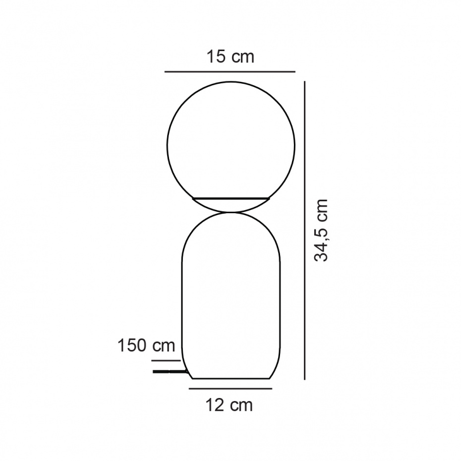 Notti Bordslampa Svart/Opalglas