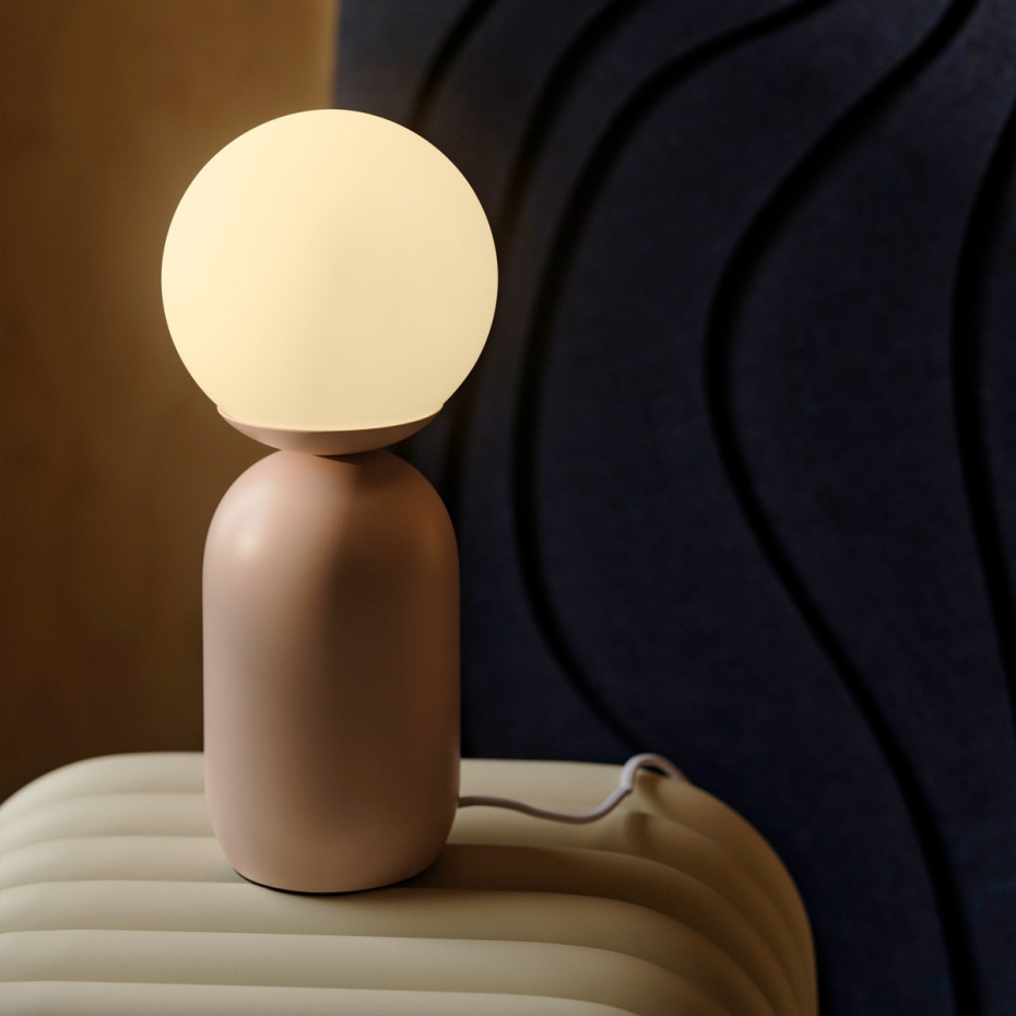 Notti Bordslampa Puderrosa/Opalglas