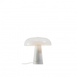 Glossy Bordslampa Vit Marmor/Opalglas