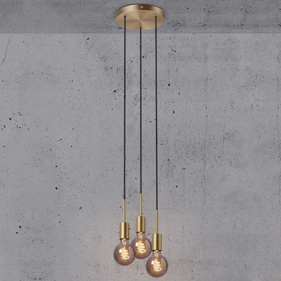 Paco 3-Rondel Pendel Mässing