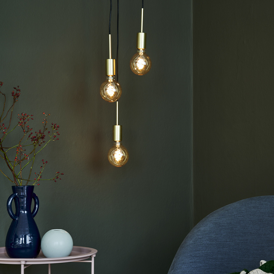 Paco 3-Rondel Pendel Mässing