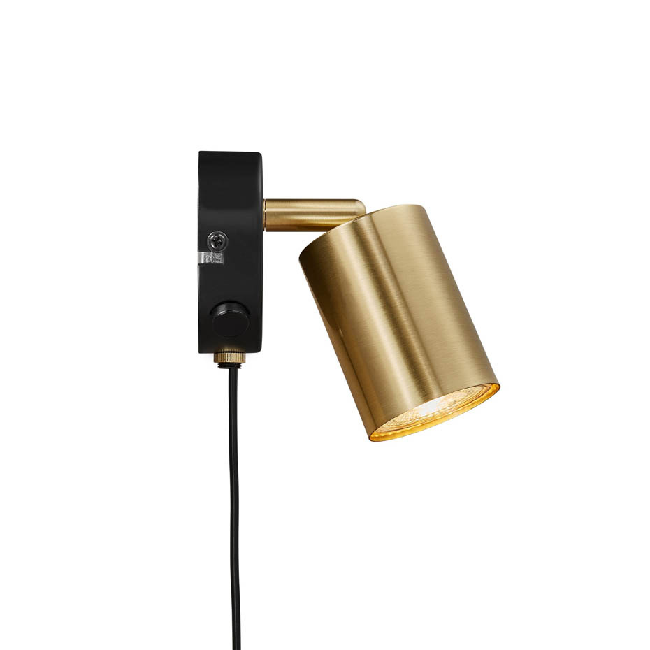 Explore Vägglampa Svart/Mässing