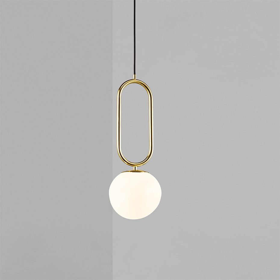 Shapes 22 Pendel Mässing/Opalglas