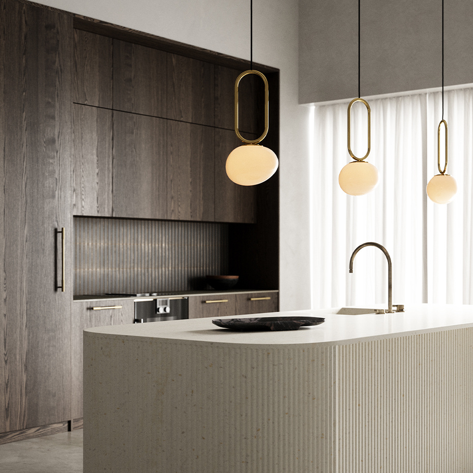 Shapes 22 Pendel Mässing/Opalglas