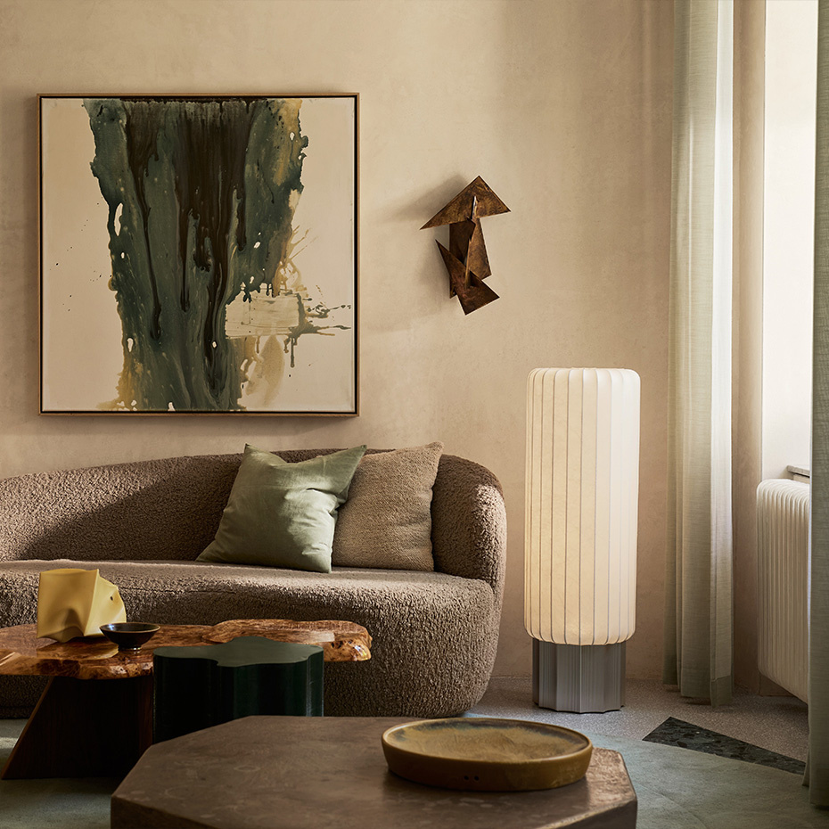 One Meter Golvlampa Cocoon/Aluminium