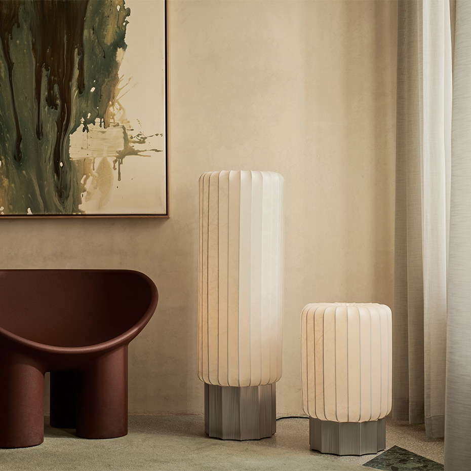 One Meter Golvlampa Cocoon/Aluminium