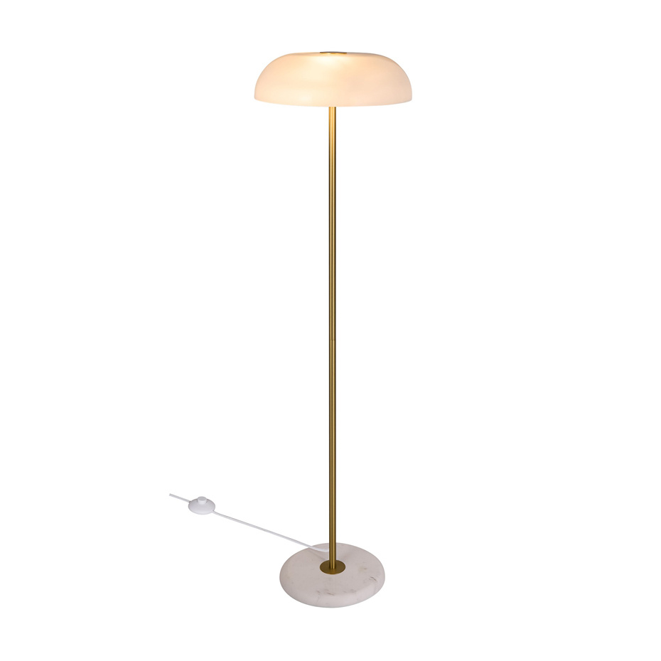 Glossy Golvlampa Vit Marmor/Opalglas/Mässing