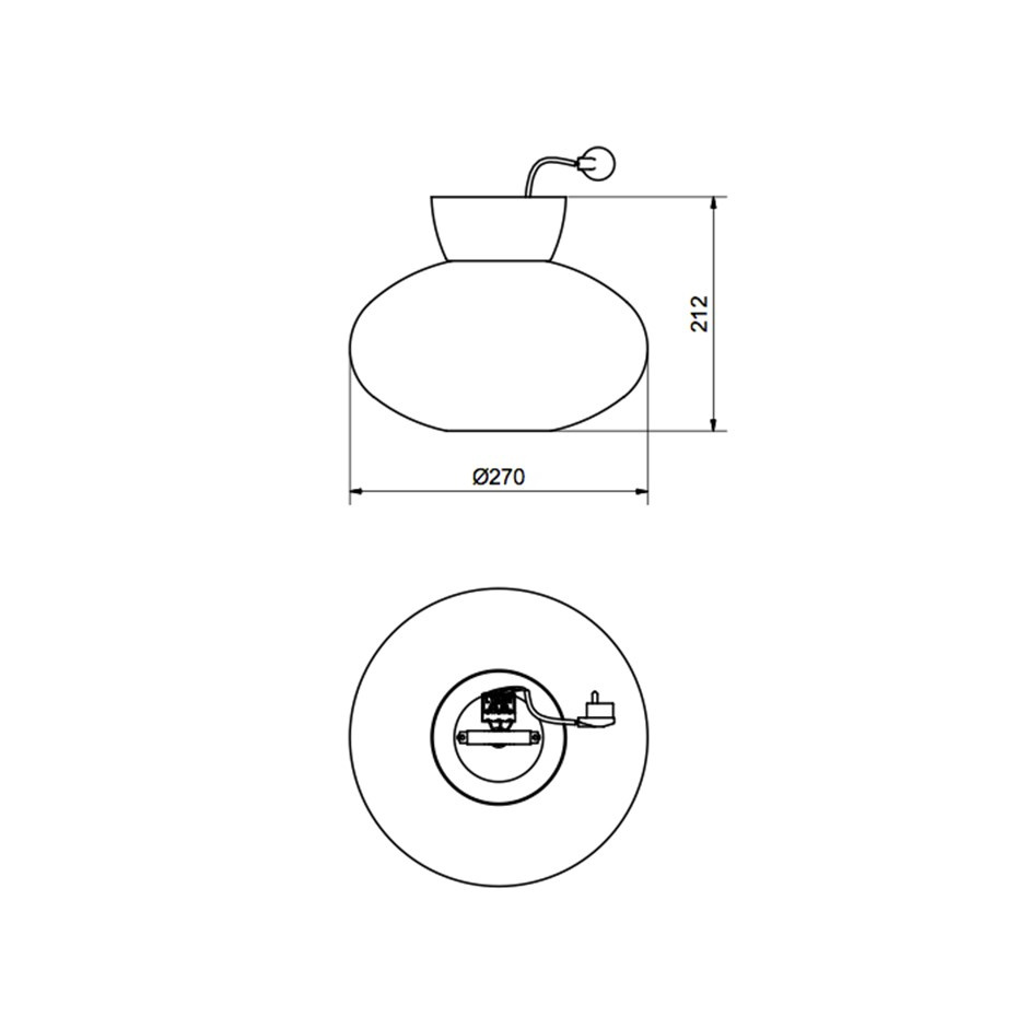 Bullo Plafond Mässing/Klarglas IP21