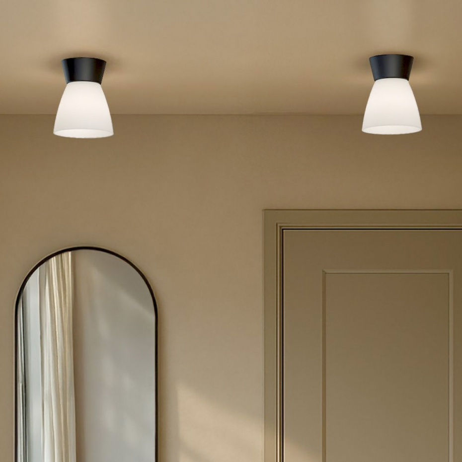 Bizzo Plafond Svart/Opalglas IP21