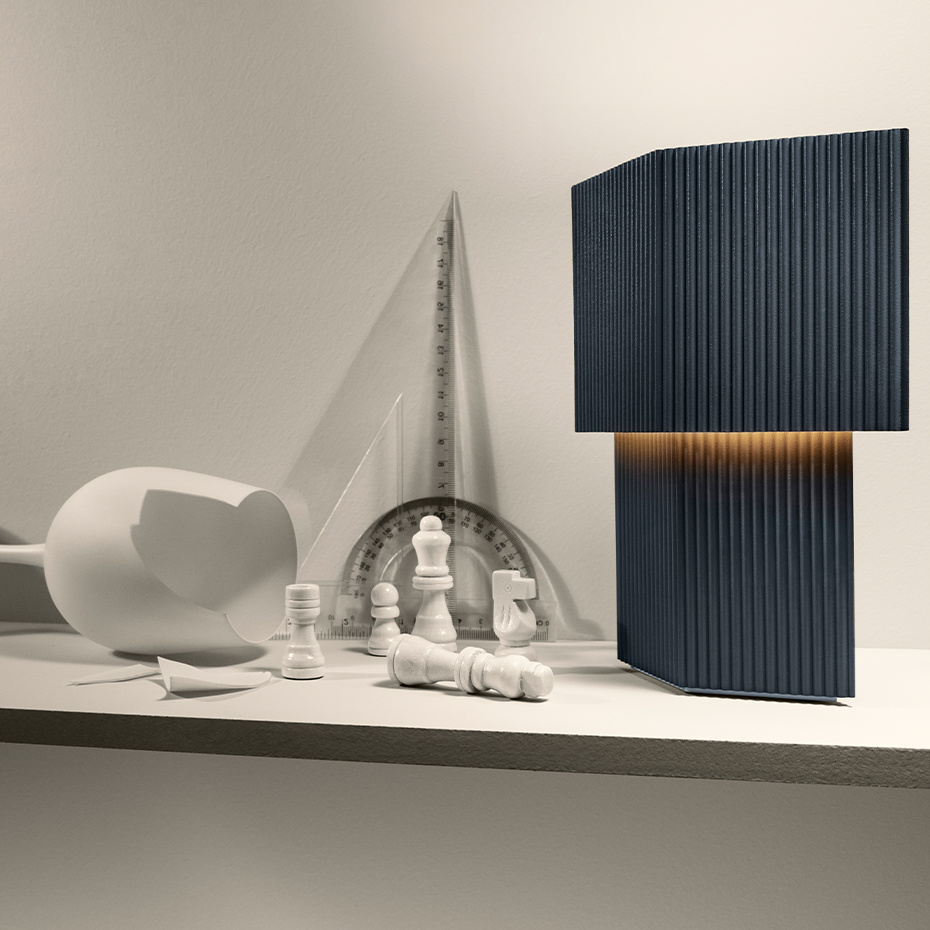 Romb Mini Portable Bordslampa Blue Stone