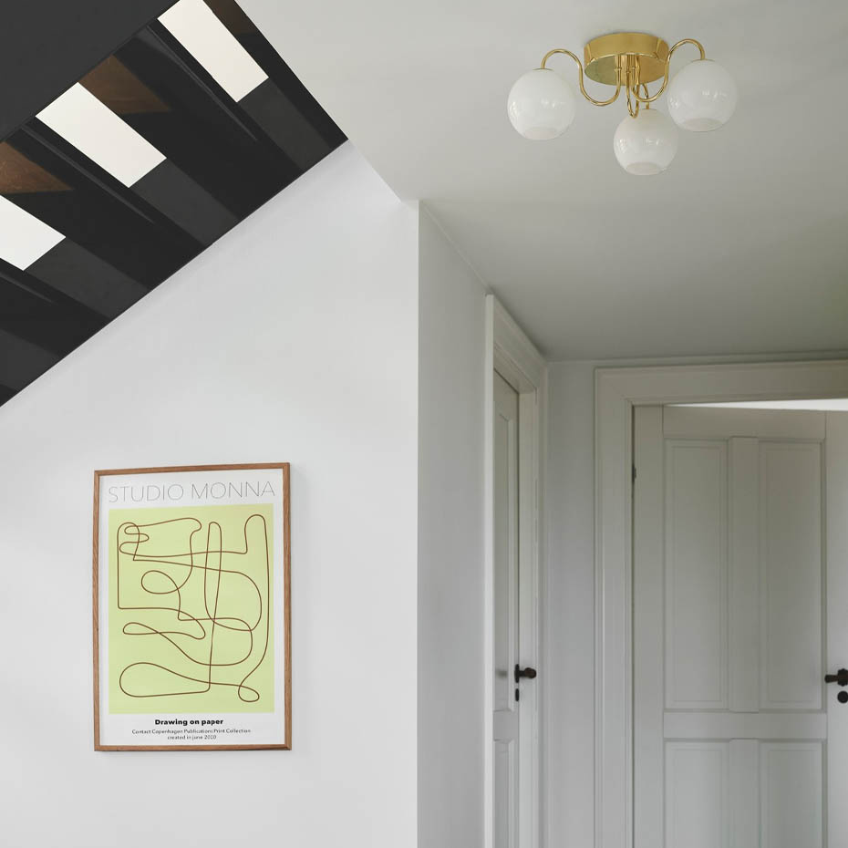 Franca Plafond Mässing/Opalglas