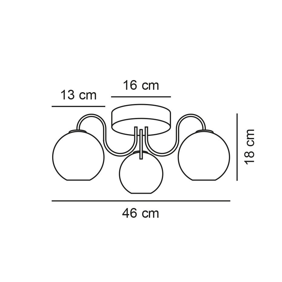 Franca Plafond Mässing/Opalglas