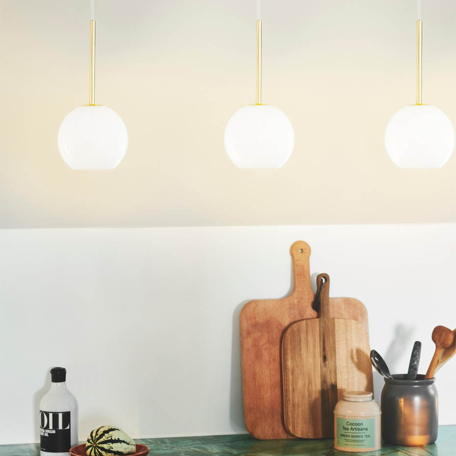 Franca 13 Pendel Mässing/Opalglas