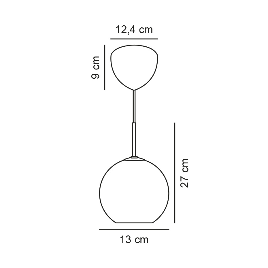 Franca 13 Pendel Mässing/Opalglas