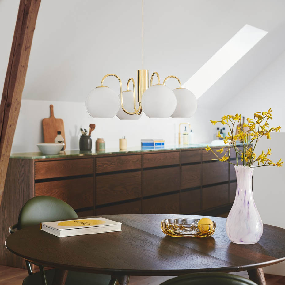 Franca Pendel Mässing/Opalglas