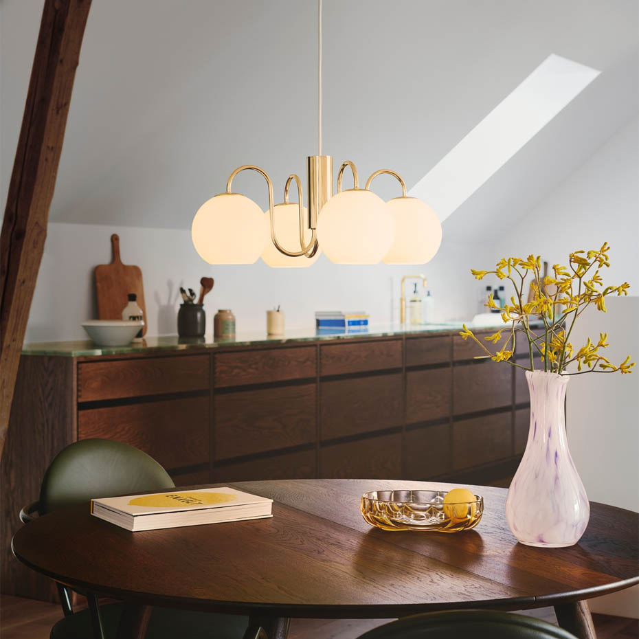 Franca Pendel Mässing/Opalglas