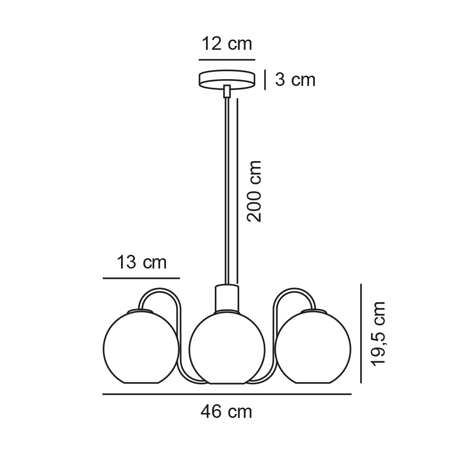 Franca Pendel Mässing/Opalglas