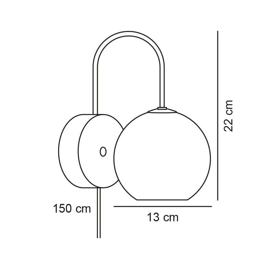 Franca Vägglampa Mässing/Opalglas