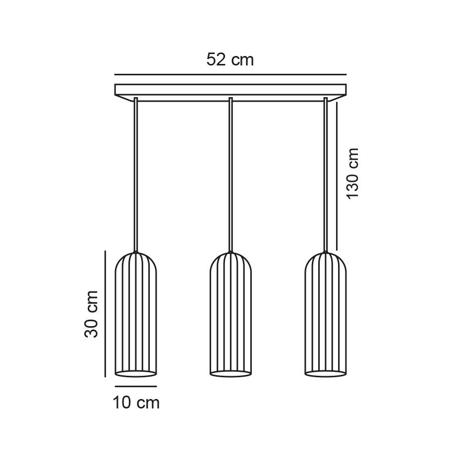 Miella 3-Rail Pendel Vit/Opalglas