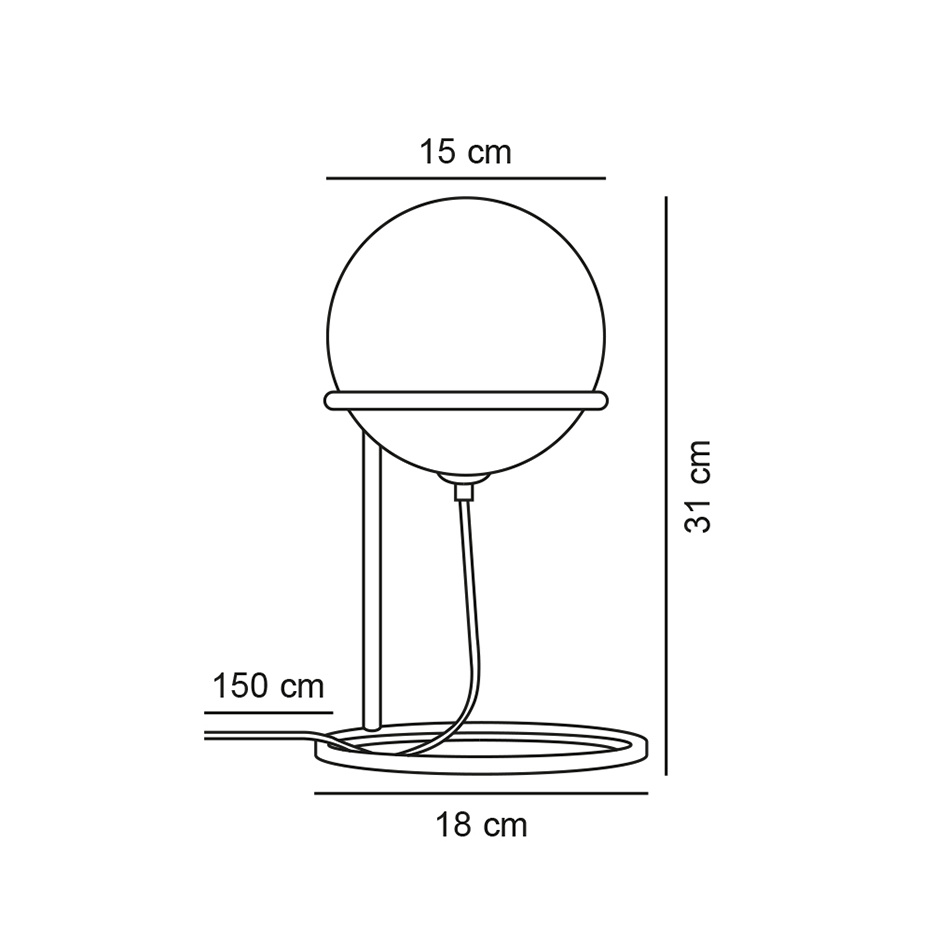Wilson Bordslampa Svart/Opalglas