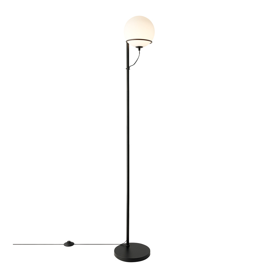 Wilson Golvlampa Svart/Opalglas