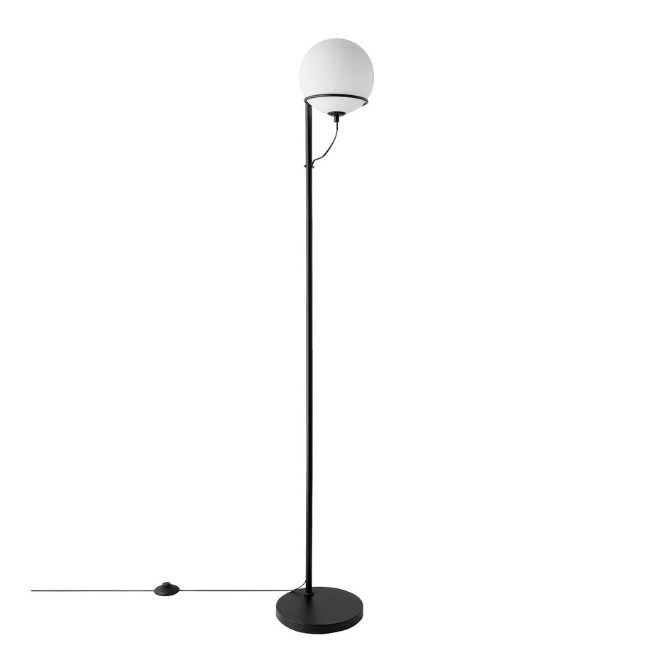 Wilson Golvlampa Svart/Opalglas