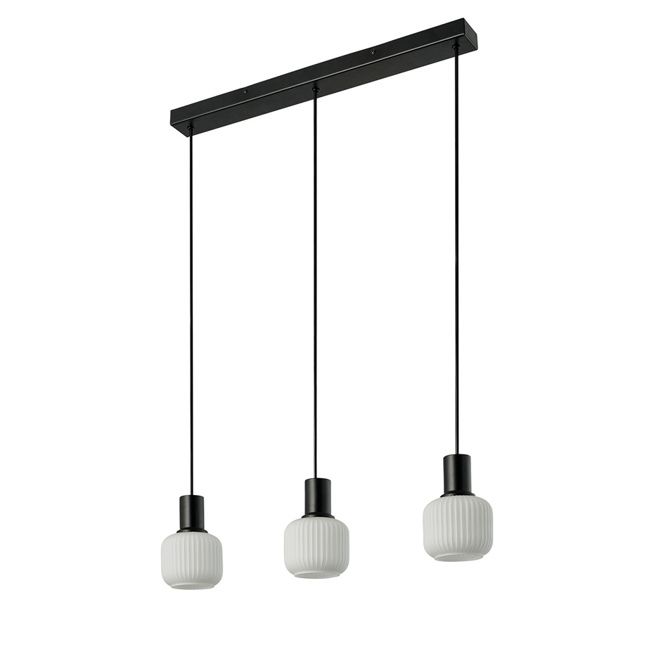 Milford Mini 3-Rail Pendel Svart/Opalglas