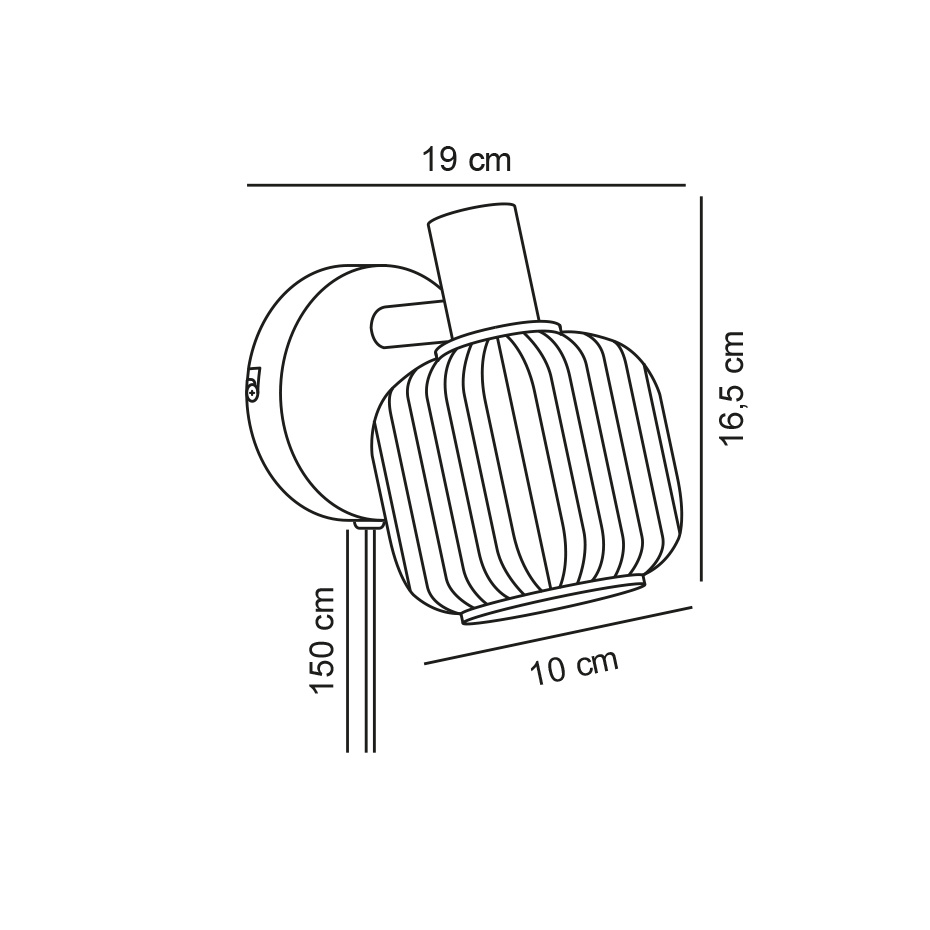 Milford Mini Vägglampa Svart/Opalglas