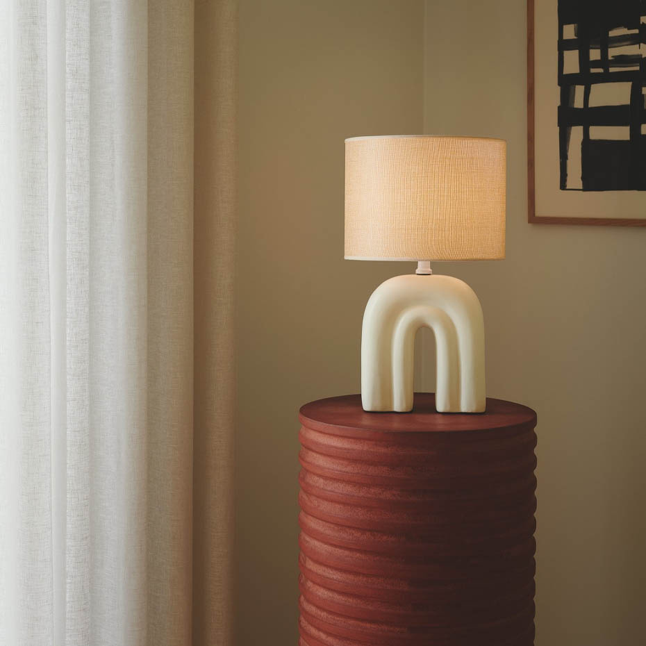Haze Bordslampa Beige/Vit