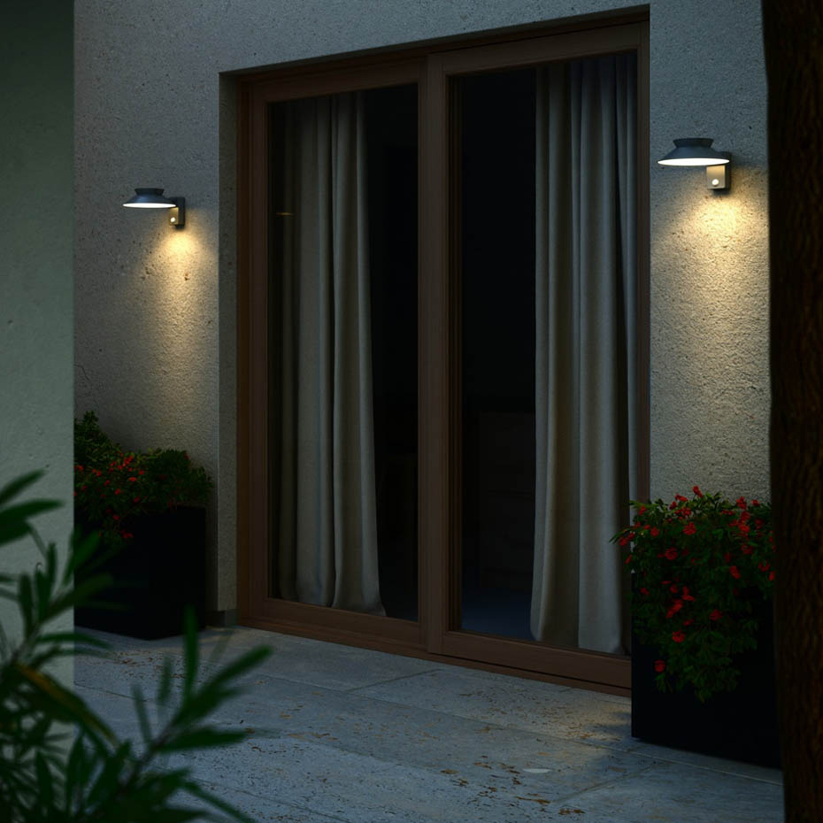 Justina Solar Vägglampa Antracit