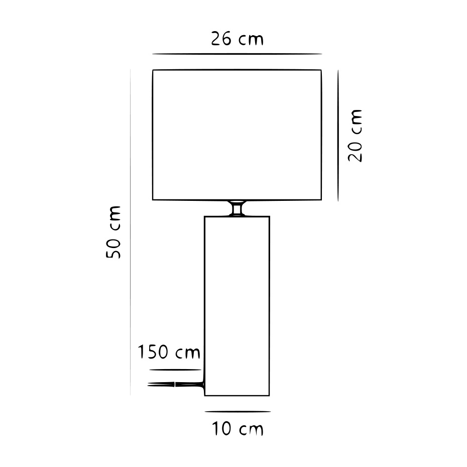 Antiga Bordslampa Vit
