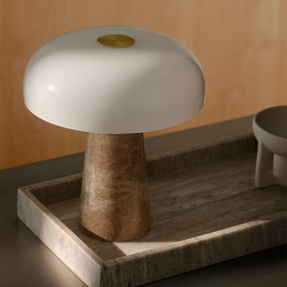 Glossy Mini Bordslampa Beige