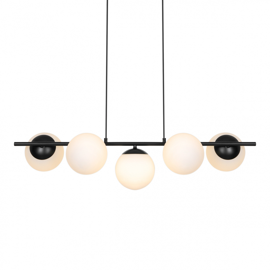 Lilly 5 Pendel Svart/Opalglas