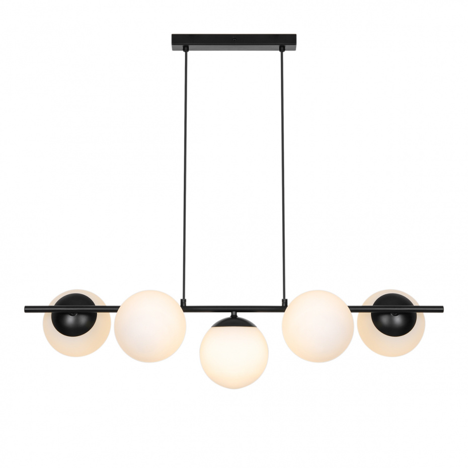 Lilly 5 Pendel Svart/Opalglas