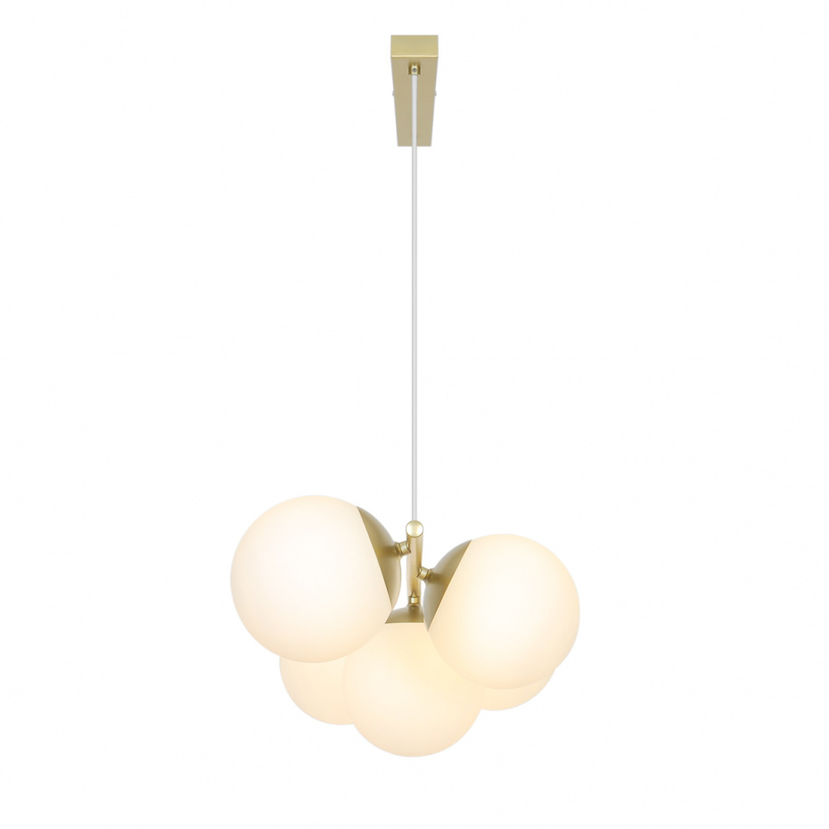 Lilly 5 Pendel Mässing/Opalglas