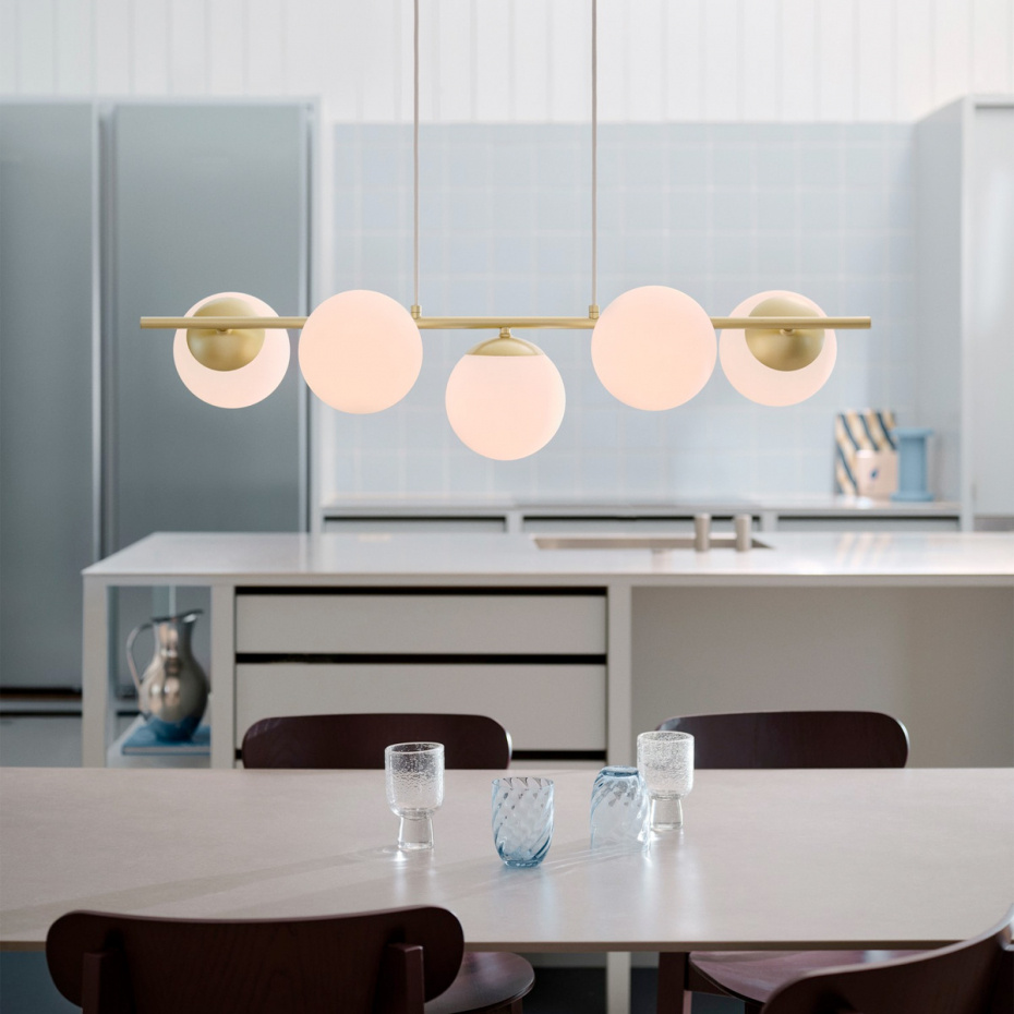 Lilly 5 Pendel Mässing/Opalglas