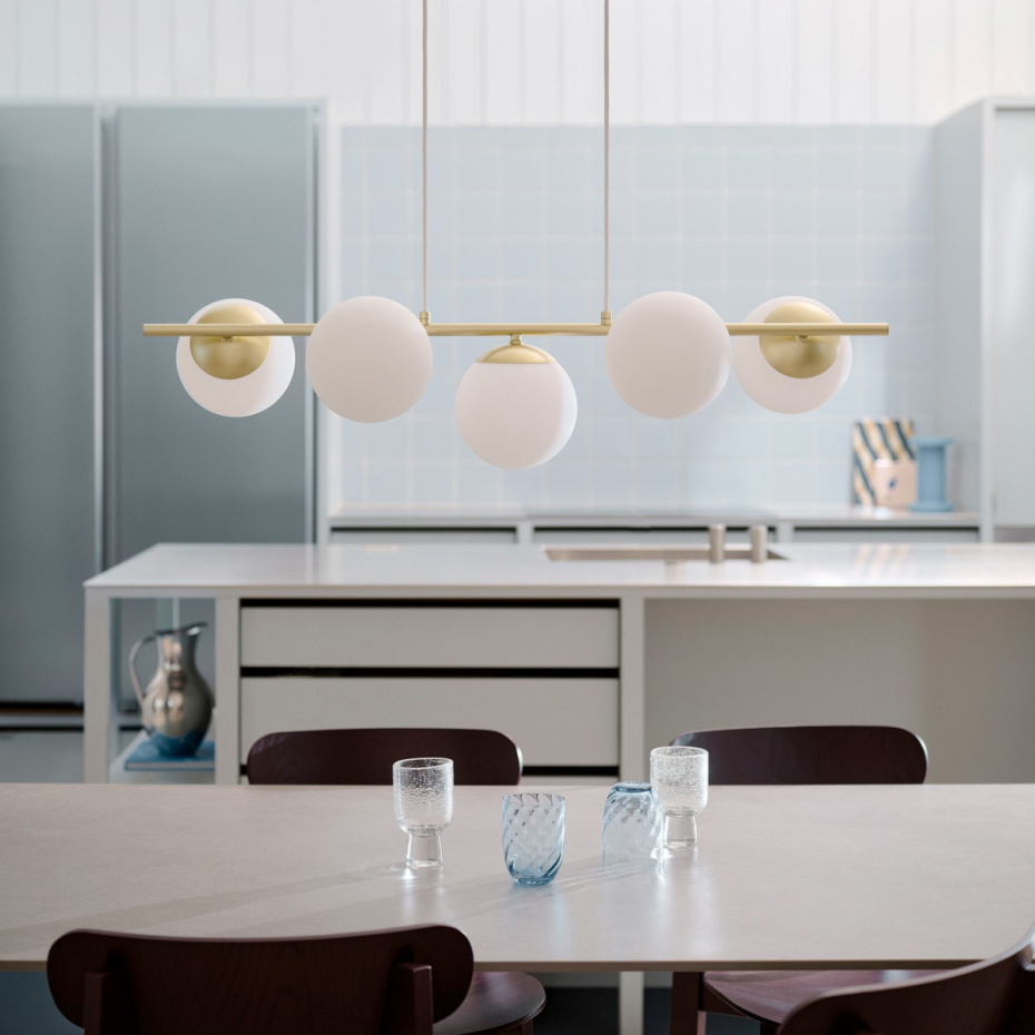 Lilly 5 Pendel Mässing/Opalglas