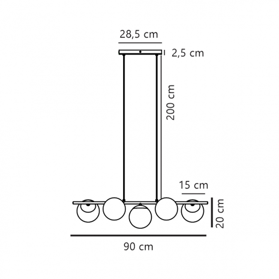 Lilly 5 Pendel Mässing/Opalglas
