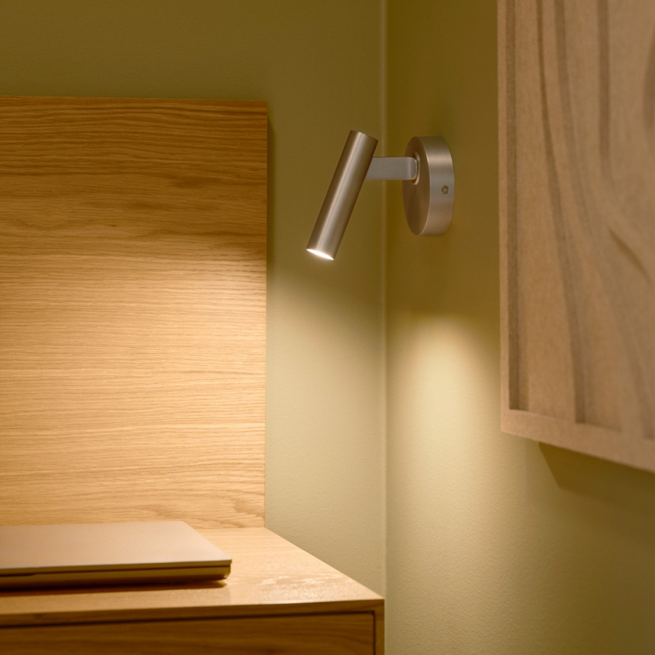 Makoto Vägglampa Satin Krom
